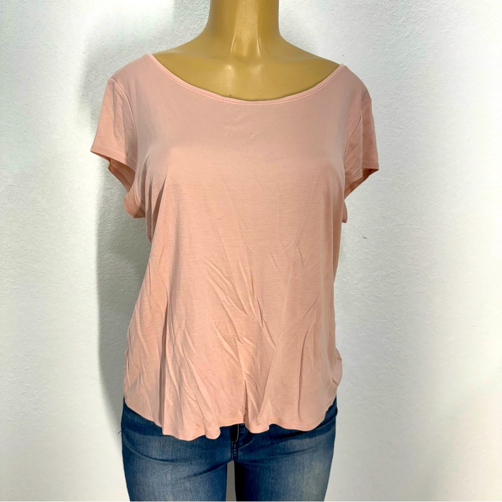 Eileen fisher pastel pink lyocell tee shirt size L